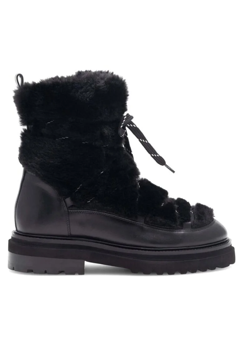 Botine dama,  590558810155036, Piele naturala, Negru