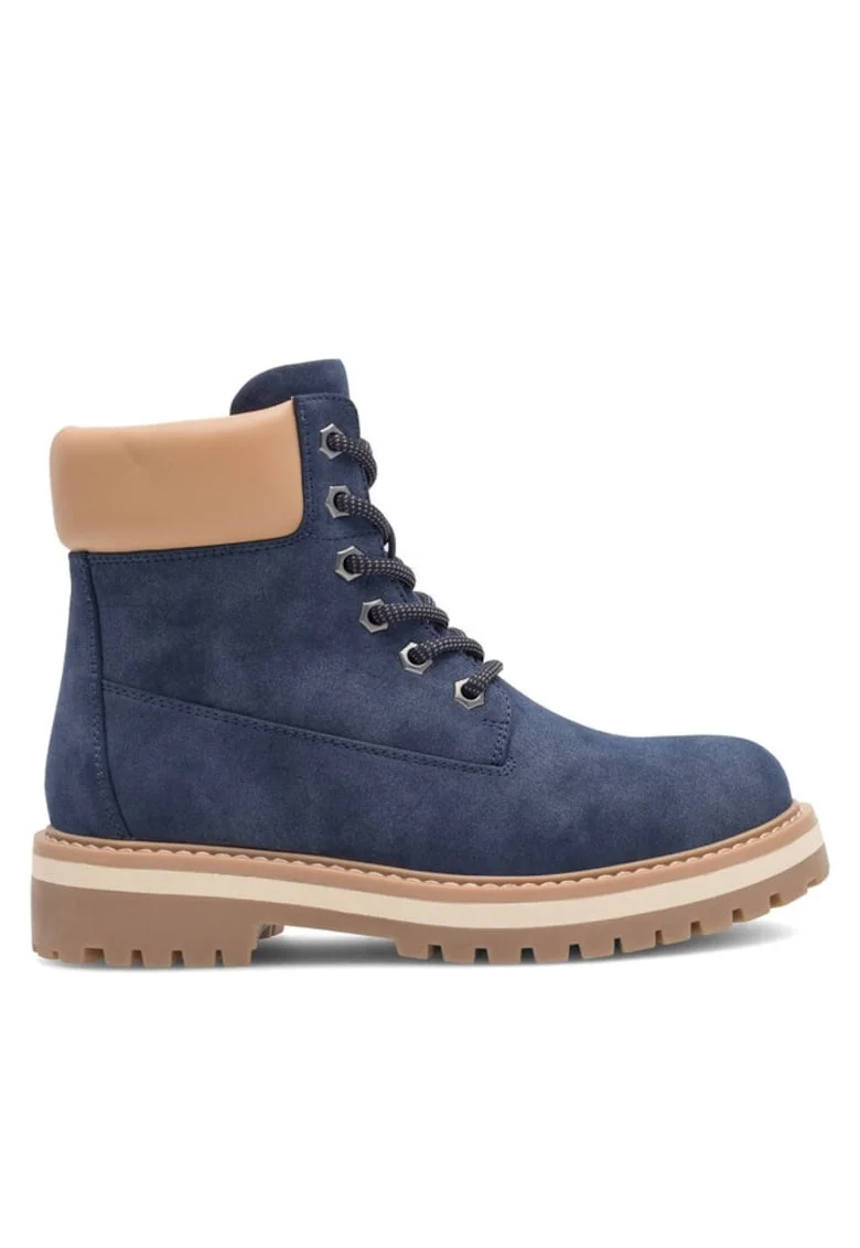 Botine dama,  590558816088536, Piele ecologica, Bleumarin