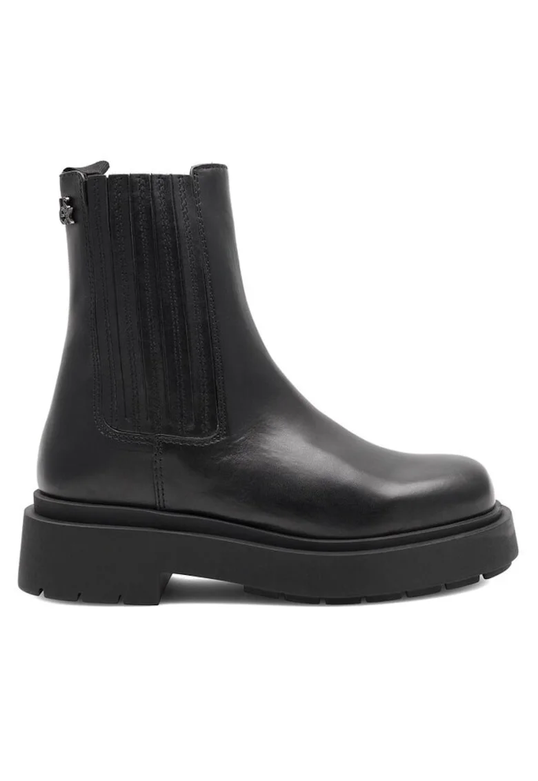 Botine dama,  590558808925436, Piele naturala, Negru