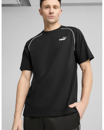 Tricou cu decolteu la baza gatului si maneci raglan, Negru