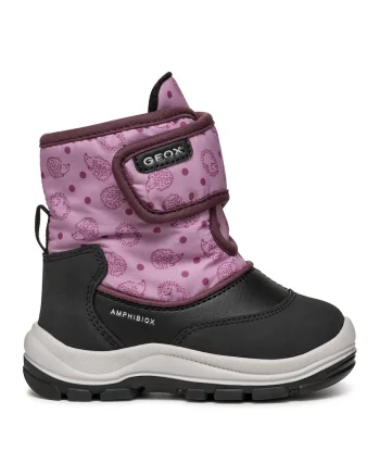 Ghete impermeabile cu velcro, Negru/Lila/Alb optic