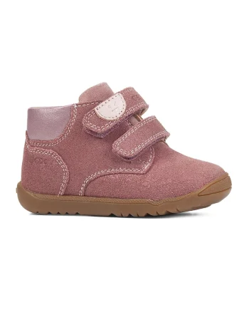 Pantofi mid-high cu velcro Macchia, Roz prafuit