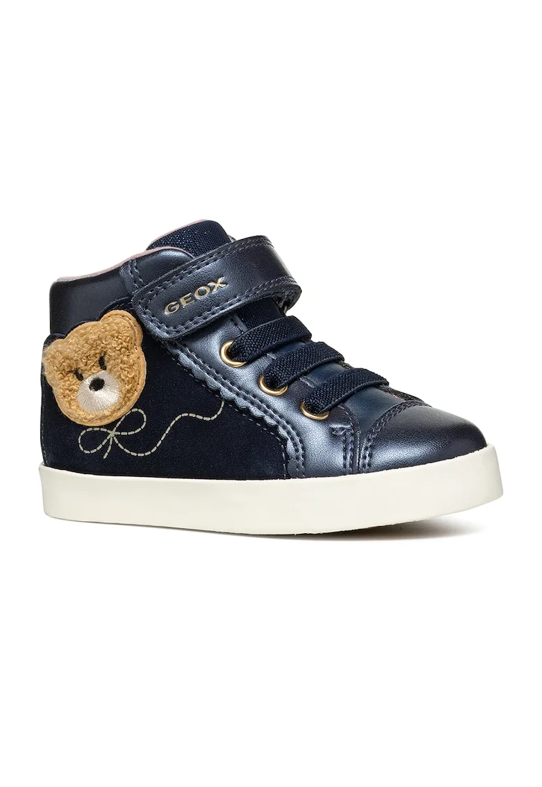 Pantofi sport high-cut cu insertii din piele intoarsa Kilwi, Maro nisip/Bleumarin