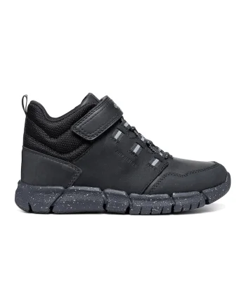 Pantofi sport medii cu detalii de piele nabuc Flexyper, Negru