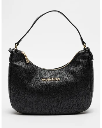 Geanta hobo de piele ecologica Blossom, Negru