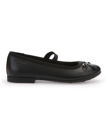Balerini Mary Jane de piele cu funda, Negru