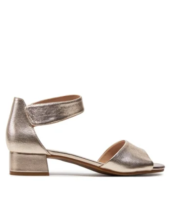 Sandale dama,  303664510405, Piele naturala, Auriu
