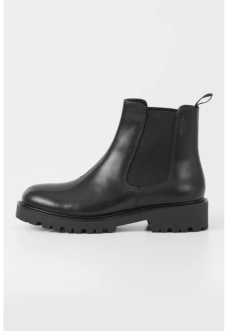 Ghete Chelsea de piele cu logo discret Kenova, Negru