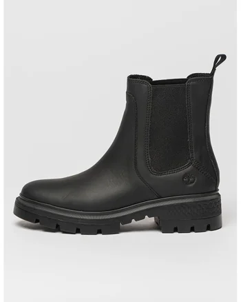 Ghete Chelsea de piele Cortina, Negru