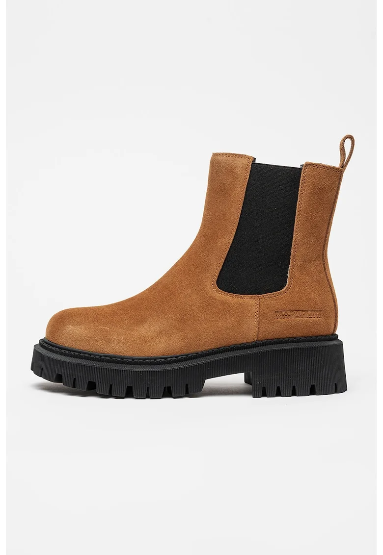 Ghete Chelsea din piele intoarsa Liorn, Caramel
