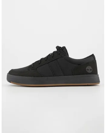 Pantofi sport cu insertii din piele nabuc Davis, Negru