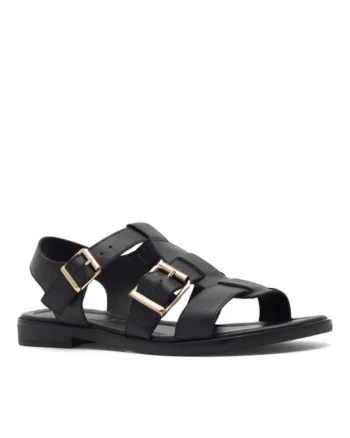 Sandale dama,  5904862811031, Negru, Piele naturala, Negru