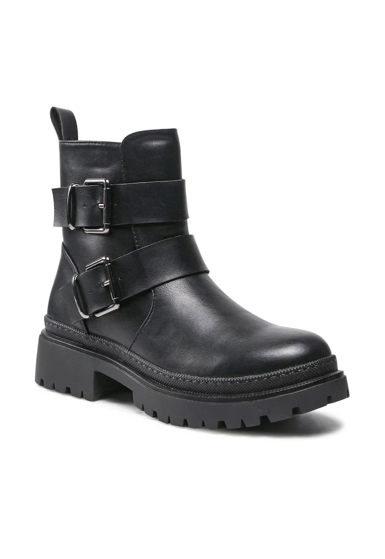 Botine dama,  5904862186313, Piele ecologica, Negru, Negru