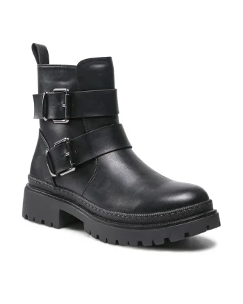 Botine dama,  5904862186313, Piele ecologica, Negru, Negru