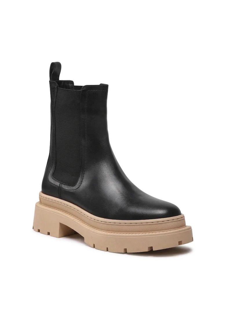 Cizme Chelsea dama,  Piele naturala, Negru, Negru
