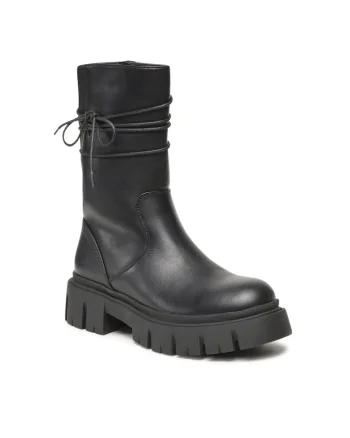 Cizme dama,  Piele ecologica, Negru, Negru