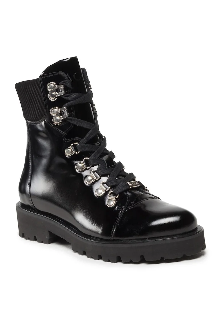 Ghete dama,  301549345, Piele naturala, Negru, Negru