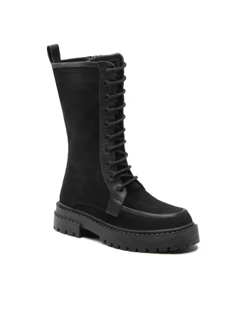 Ghete dama  Piele naturala/Piele intoarsa, Negru