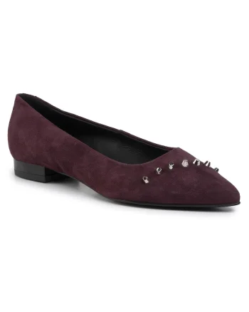 Pantofi dama,  206246554, Piele naturala, Visiniu, Visiniu