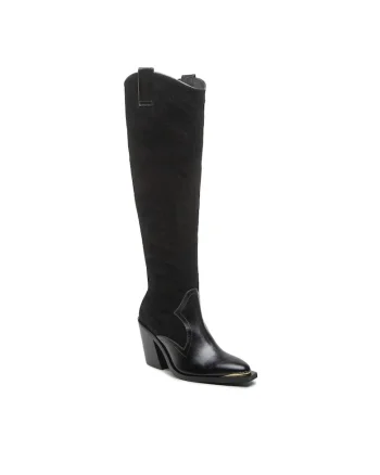 Cizme dama,  301547167, Piele naturala, Negru, Negru