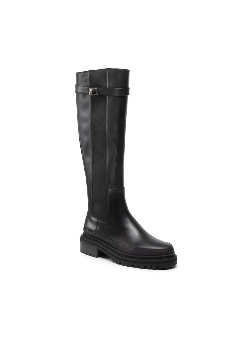 Cizme dama,  301322917, Piele naturala, Negru, Negru