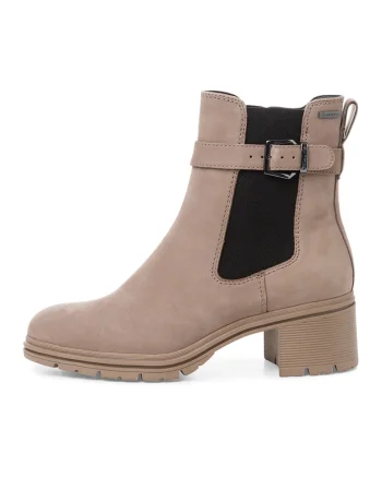 Botine din piele nabuc, Maro taupe deschis