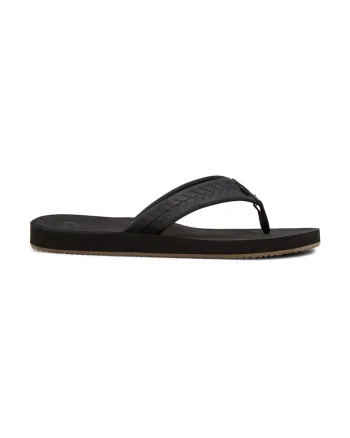 Papuci flip-flop de piele nabuc Left Coast, Negru