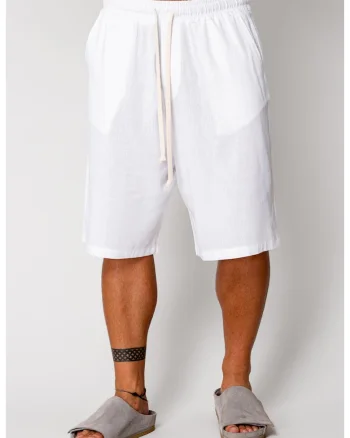 Pantaloni scurt din IN cu snur Off White 17248, Alb