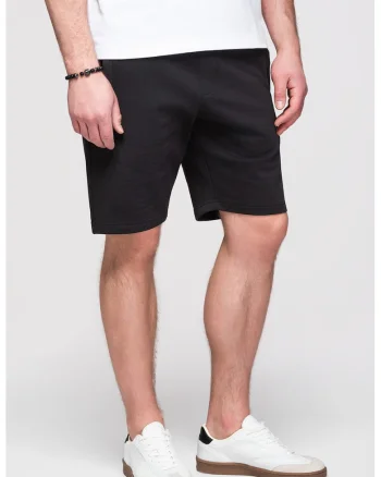 Pantaloni scurti din bumbac cu snur, Negru