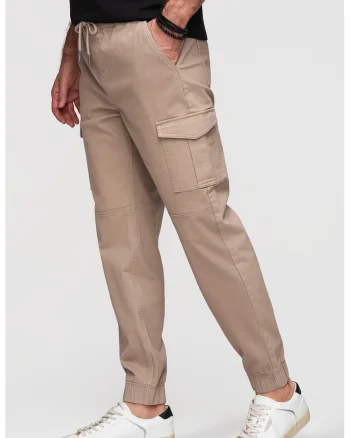 Pantaloni cargo cu croiala conica, Bej inchis