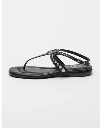 Sandale de piele cu nituri Roma, Negru