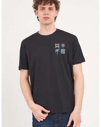 Tricou din bumbac cu imprimeu pe piept, Albastru ultramarin