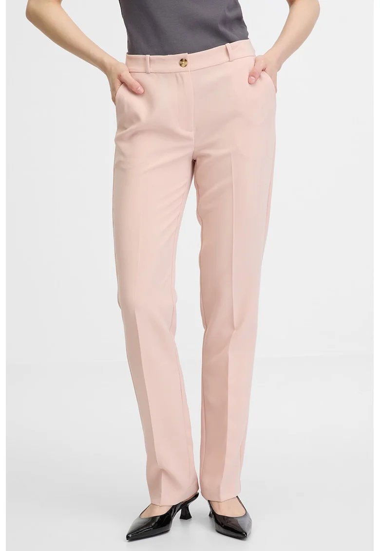 Pantaloni drepti cu talie medie, Piersica