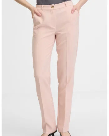 Pantaloni drepti cu talie medie, Piersica