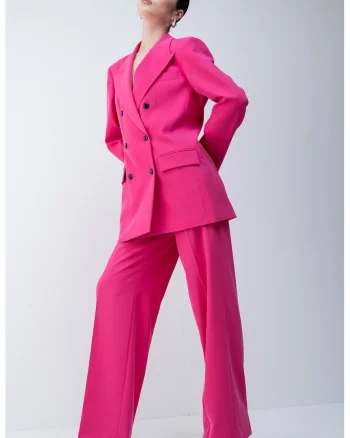 Sacou lejer cu doua randuri de nasturi, Fucsia