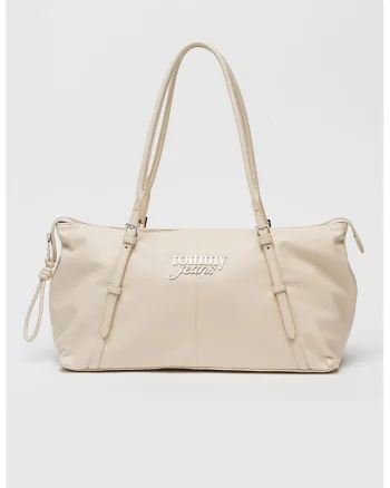 Geanta tote de piele ecologica Bolt, Crem