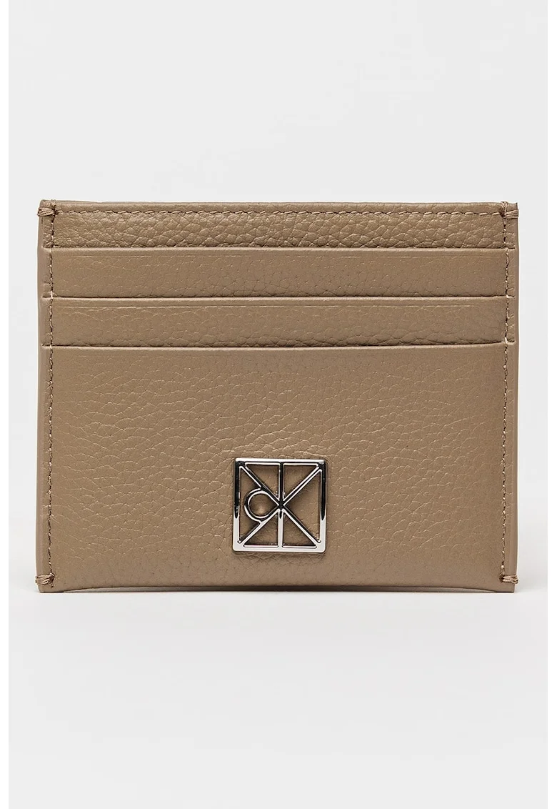 Portcart de piele cu protectie RFID, Maro taupe