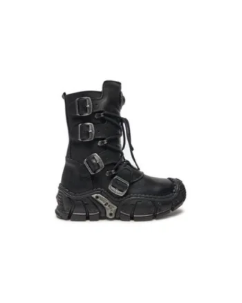 Ghete barbati  M-IMPACT013-S1, piele naturala, negru, 36