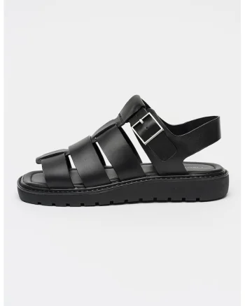 Sandale uni de piele, Negru