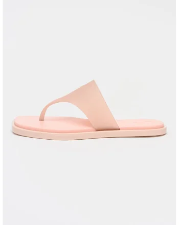 Papuci flip-flop cu bareta lata, Roz pal
