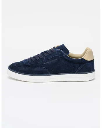 Pantofi sport de piele intoarsa si piele Lux, Bleumarin