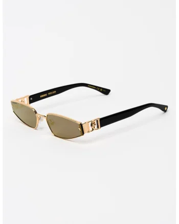 Ochelari de soare cat-eye cu lentile oglinda, Auriu
