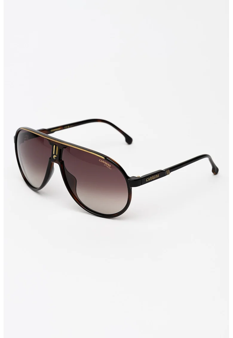 Ochelari de soare unisex ovali, Auriu/Negru stins