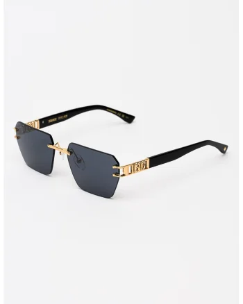 Ochelari de soare hexagonali cu lentile uni, Auriu/Negru