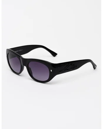 Ochelari de soare ovali cu lentile in degrade, Negru