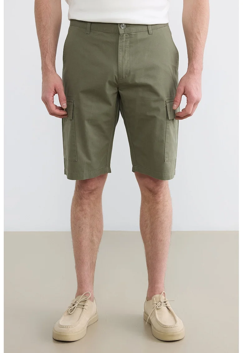 Pantaloni scurti cargo cu croiala lejera, Kaki inchis
