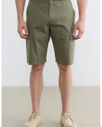Pantaloni scurti cargo cu croiala lejera, Kaki inchis