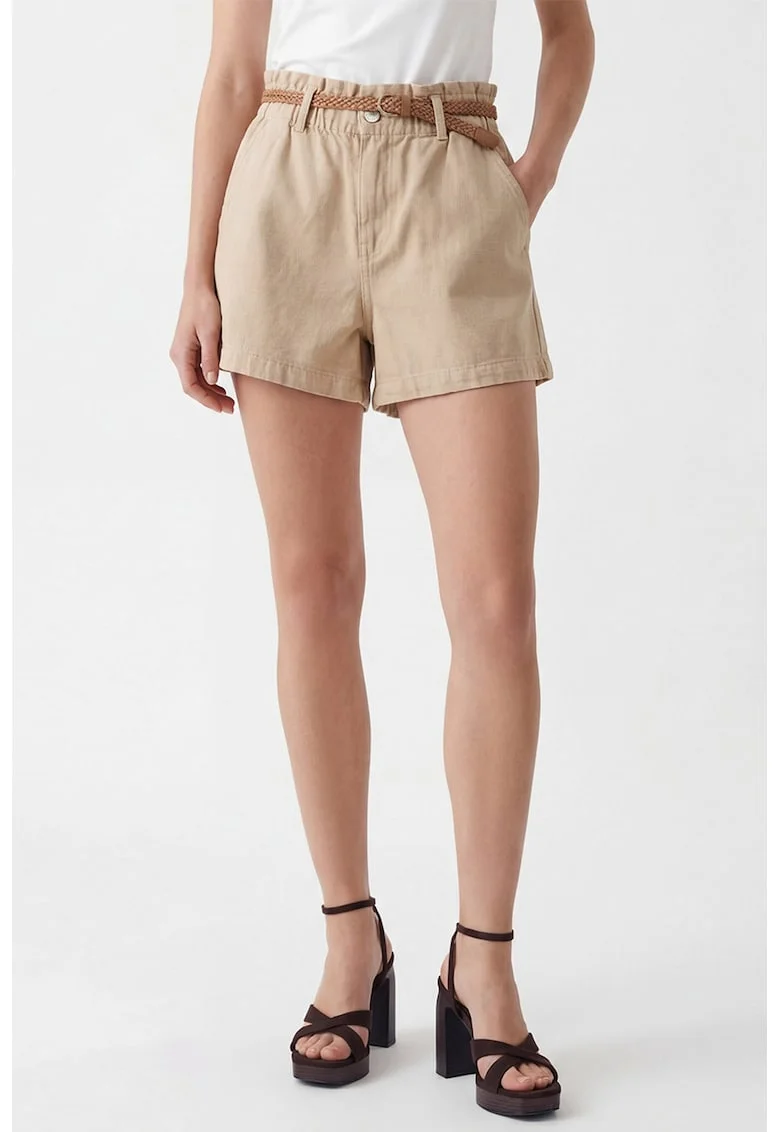 Pantaloni scurti din bumbac cu buzunare, Bej deschis