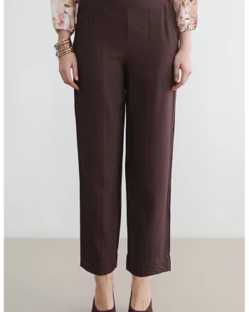 Pantaloni relaxed-fit cu buzunare laterale, Maro inchis