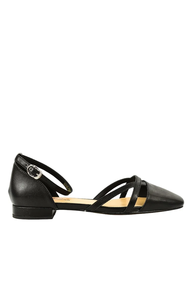 Pantofi vara, dama,  8VH2443-X8813 negru, piele naturala, Negru